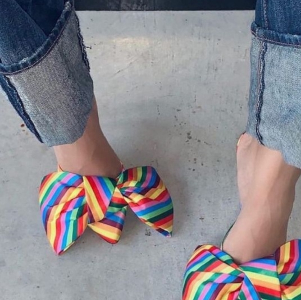 Rainbow mule heels